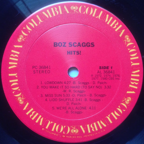 Boz Scaggs - Hits! (LP, Comp, Car)