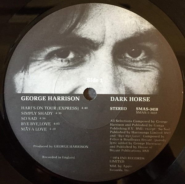 George Harrison - Dark Horse (LP, Album, Gat)