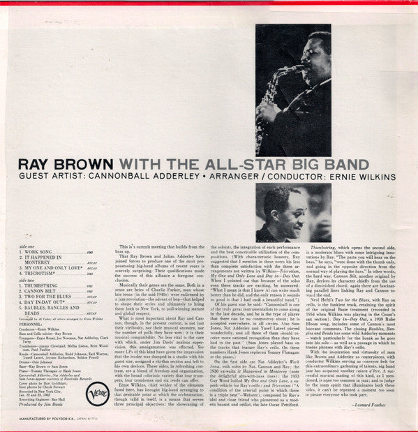 Ray Brown All-Star Big Band - Ray Brown With The All-Star Big Band ...