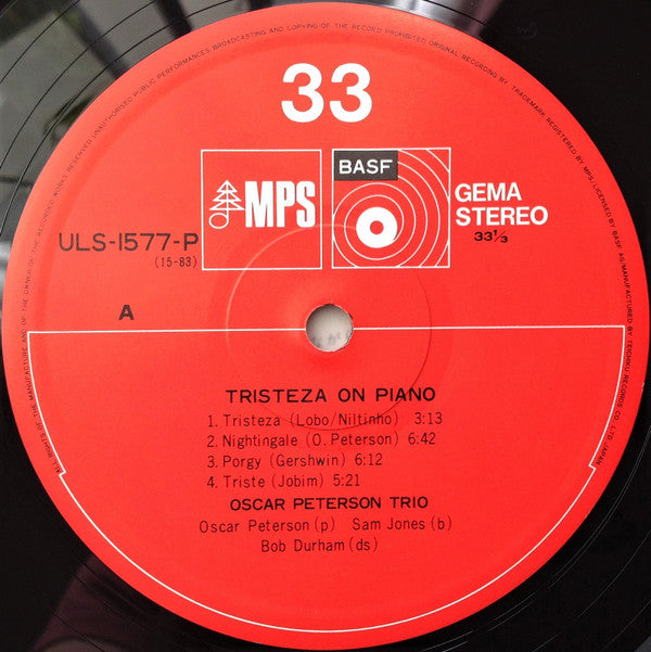 The Oscar Peterson Trio - Tristeza On Piano = オスカー・ピーターソンの新しい世界(LP,...