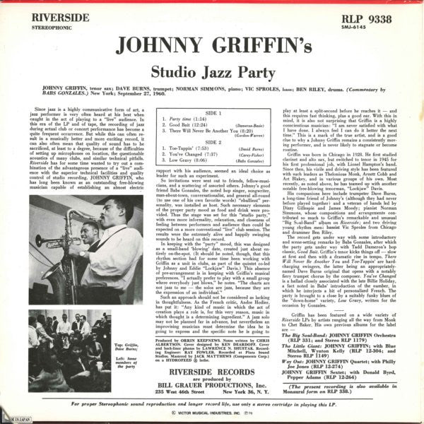 Johnny Griffin - Studio Jazz Party (LP, Album, RE)