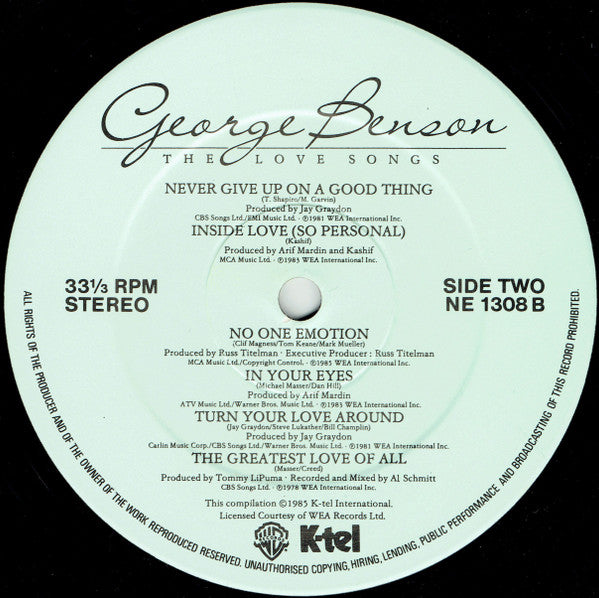 George Benson - The Love Songs (LP, Comp, CBS)