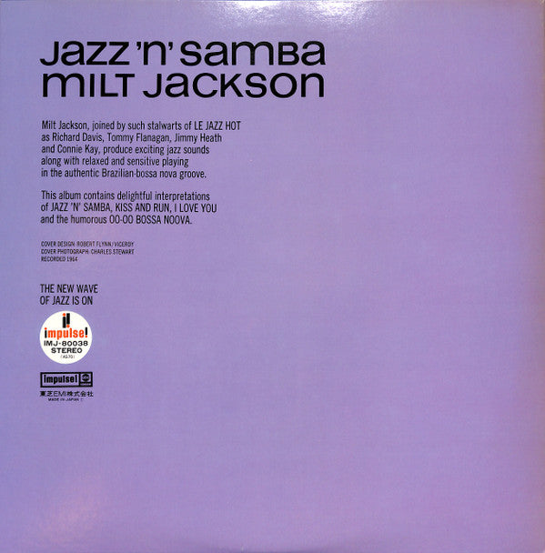 Milt Jackson - Jazz 'N' Samba (LP, Album, RE, Gat)