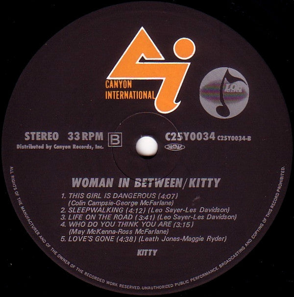 Kitty* - Woman In Between (LP, Album)