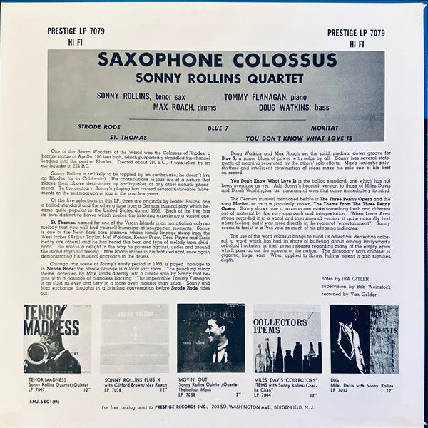 Sonny Rollins - Saxophone Colossus = サキソフォン・コロッサス(LP, Album, Mono, RE)