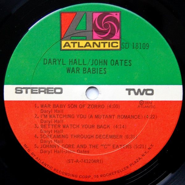 Daryl Hall / John Oates* - War Babies (LP, Album, PRC)