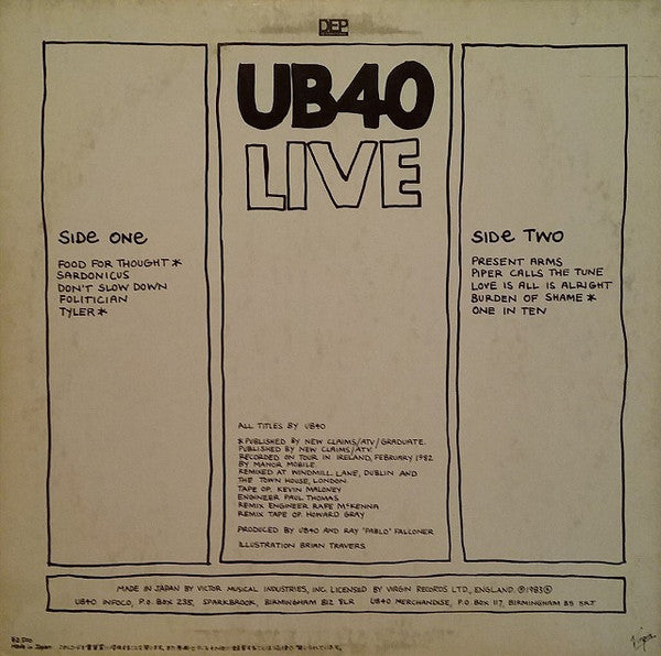 UB40 - Live (LP, Album)