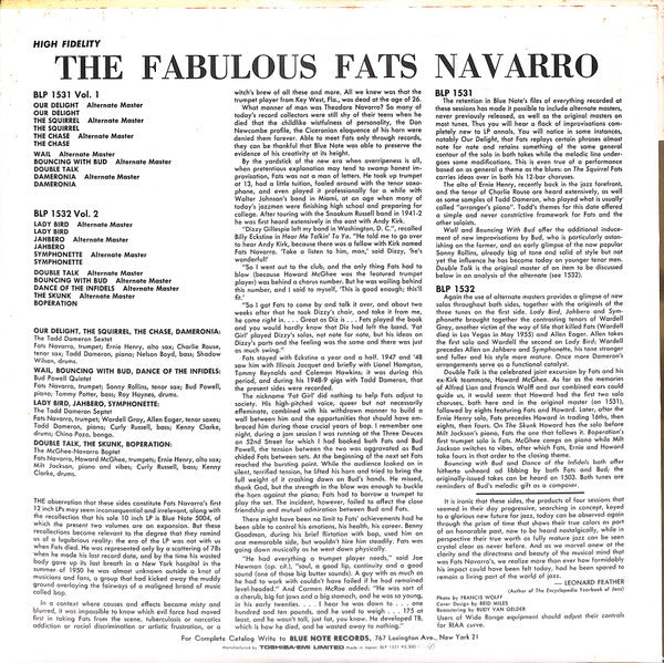 Fats Navarro - The Fabulous Fats Navarro Volume 1(LP, Album, Mono, ...