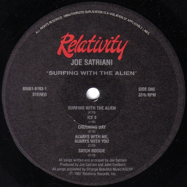 Joe Satriani - Surfing With The Alien (LP, Album, EMW)