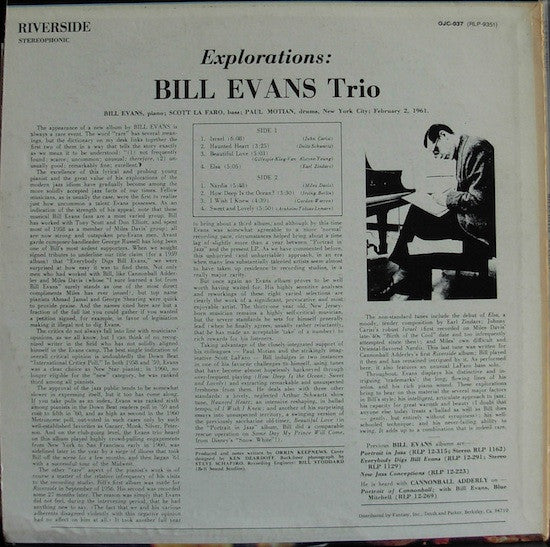 Bill Evans Trio* - Explorations (LP, Album, RE)