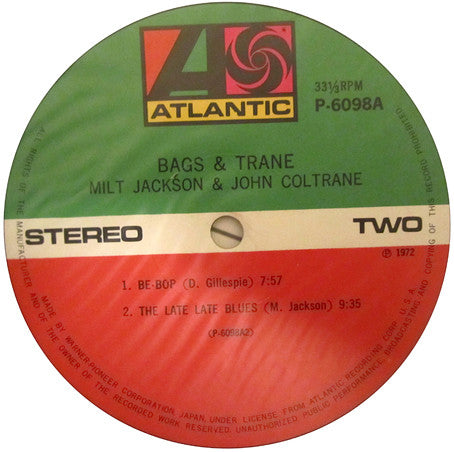 Milt Jackson & John Coltrane - Bags & Trane (LP, Album, RE)