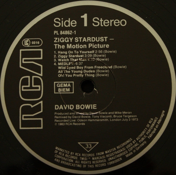David Bowie - Ziggy Stardust - The Motion Picture (2xLP, Album)