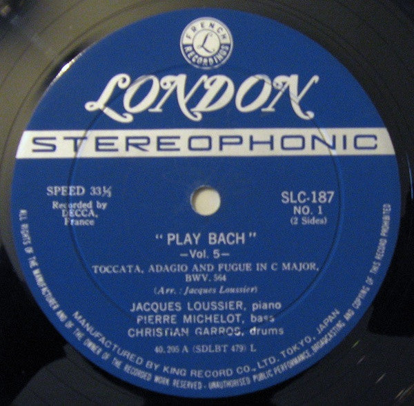 Jacques Loussier - Play Bach Vol. 5(LP, Album)