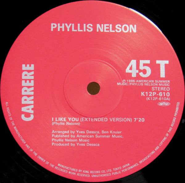 Phyllis Nelson - I Like You (12"", Maxi)