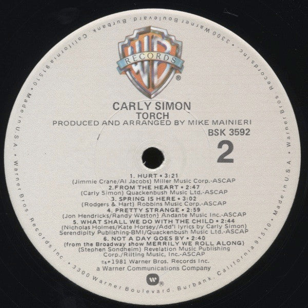 Carly Simon - Torch (LP, Album, Win)