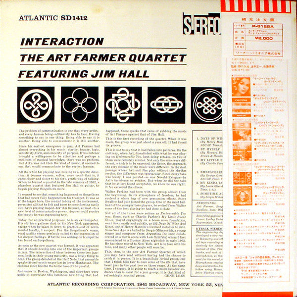 The Art Farmer Quartet* Featuring Jim Hall - Interaction (LP, Album)