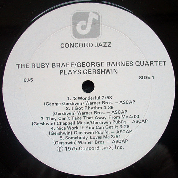 Ruby Braff / George Barnes Quartet - Plays Gershwin (LP, Album)