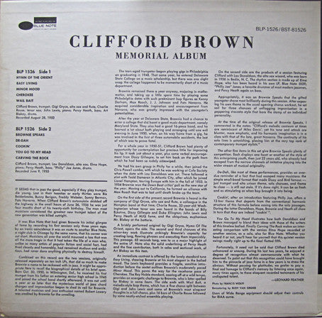 Clifford Brown - Memorial Album (LP, Comp, RE, RM)
