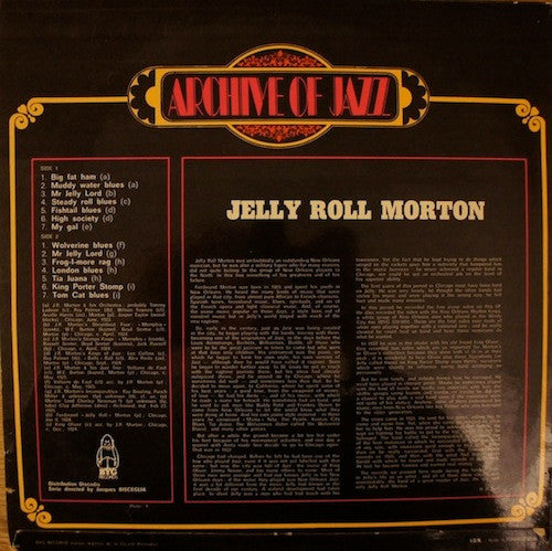 Jelly Roll Morton - Archive Of Jazz Volume 30 (LP, Comp)