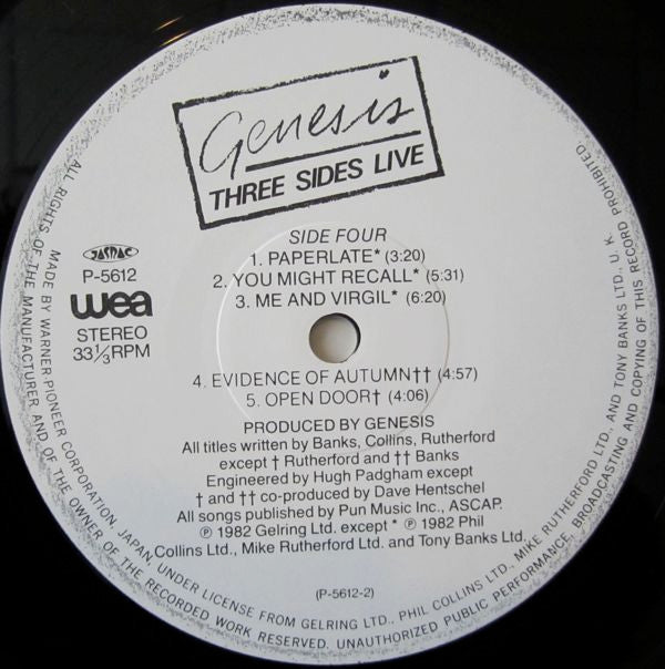 Genesis - Three Sides Live (2xLP, Album)