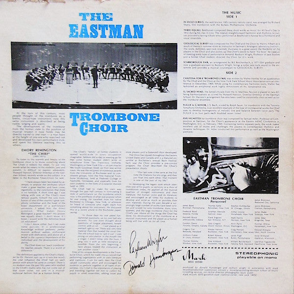 Eastman Trombone Choir - The Eastman Trombone Choir(LP, Gat)