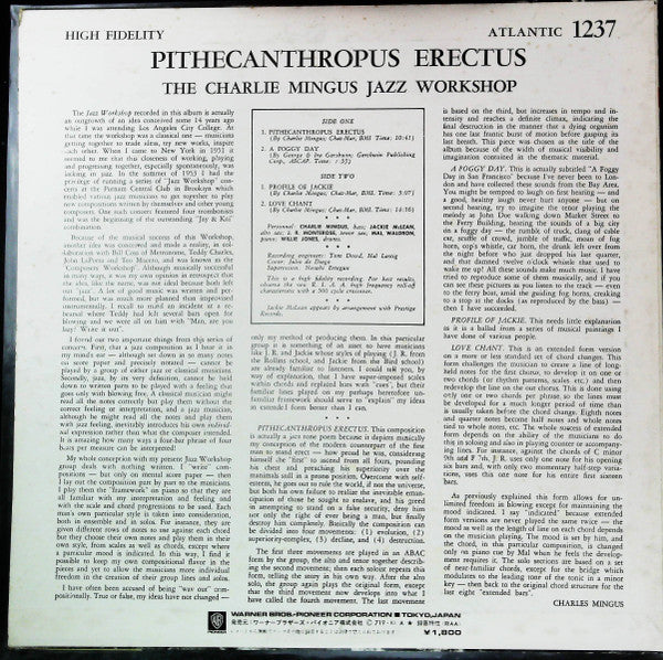 Charles Mingus Jazz Workshop - Pithecanthropus Erectus(LP, Album, M...