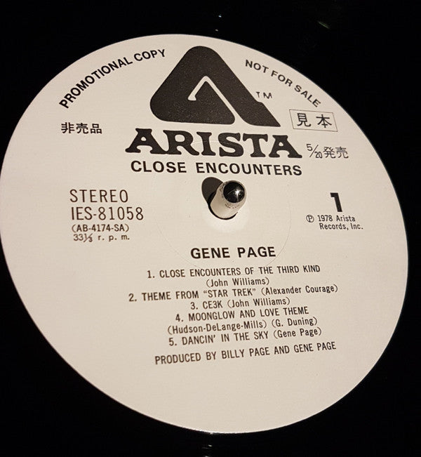 Gene Page - Close Encounters (LP, Album, Promo)