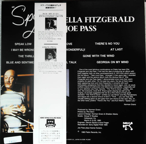Ella Fitzgerald, Joe Pass - Speak Love (LP, Album)