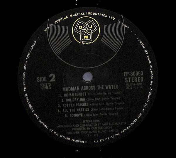 Elton John - Madman Across The Water (LP, Album, RE, Tos)