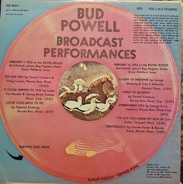 Bud Powell - Broadcast Performances 1953, Vol. 1 Of 6 Volumes (LP)