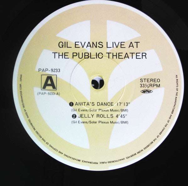 Gil Evans - Live At The Public Theater (New York 1980) (LP, Album)