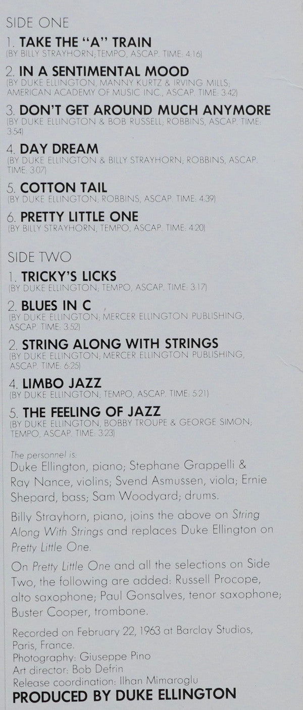 Duke Ellington - Duke Ellington's Jazz Violin Session (LP, Album, Pre)