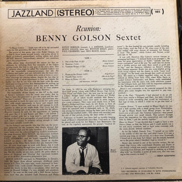 Benny Golson - Reunion (LP, Album, RE)