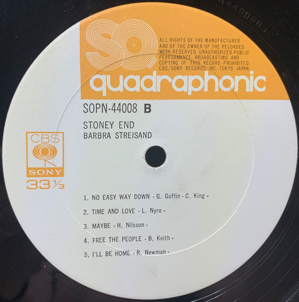 Barbra Streisand - Stoney End (LP, Album, Quad)