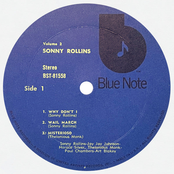 Sonny Rollins - Volume 2 = 第二集 (LP, Album, RE, Bla)
