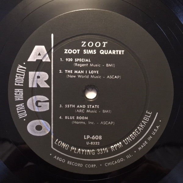 Zoot Sims Quartet - Zoot (LP, Album, Mono)
