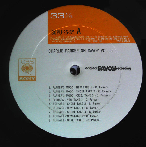 Charlie Parker - Charlie Parker On Savoy Vol. 5 (LP, Comp, Mono, RE)
