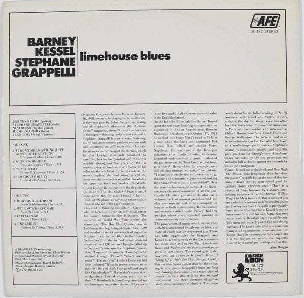 Barney Kessel And Stéphane Grappelli - Limehouse Blues (LP, Album)