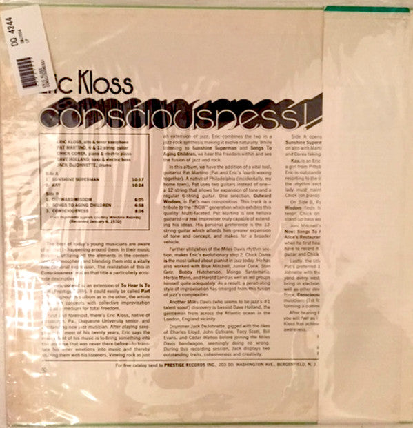 Eric Kloss - Consciousness! (LP, Album)