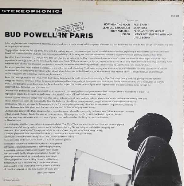 Bud Powell - Bud Powell In Paris (LP, Album, RE)