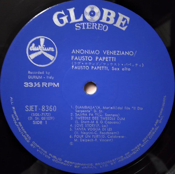 Fausto Papetti - Anonimo Veneziano (ラブ サウンド) (LP, Album)