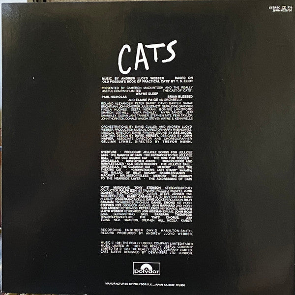 Andrew Lloyd Webber - Cats (2xLP, Promo, RE, Gat)