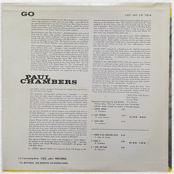 Paul Chambers (3) - Go (LP, Album, RP)