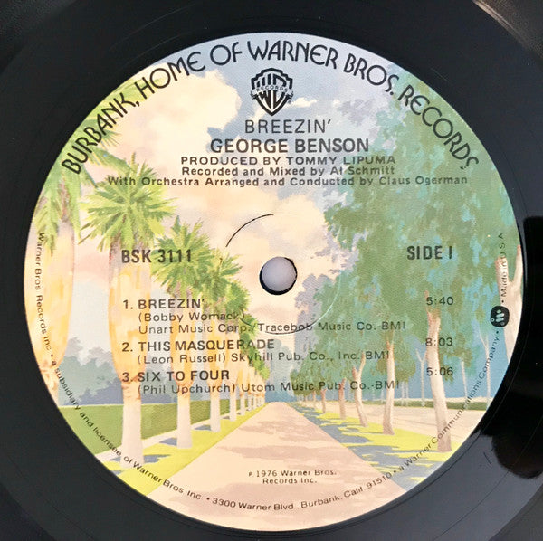 George Benson - Breezin' (LP, Album, RE, Pin)