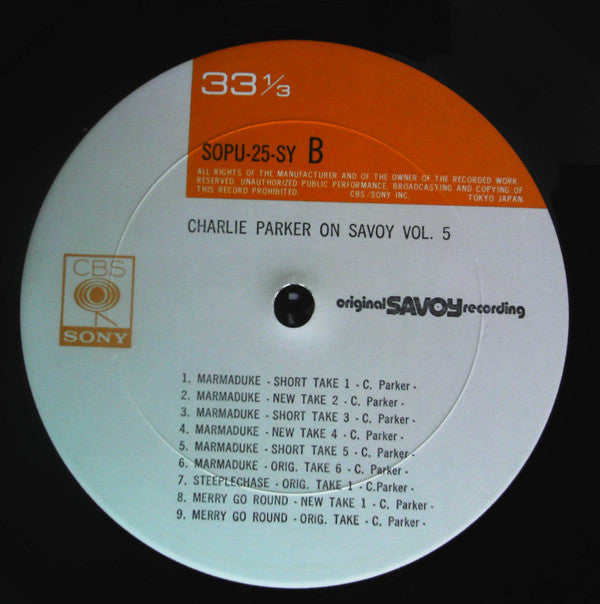 Charlie Parker - Charlie Parker On Savoy Vol. 5 (LP, Comp, Mono, RE)