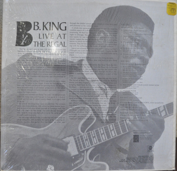 B.B. King - Live At The Regal (LP, Album, RE)