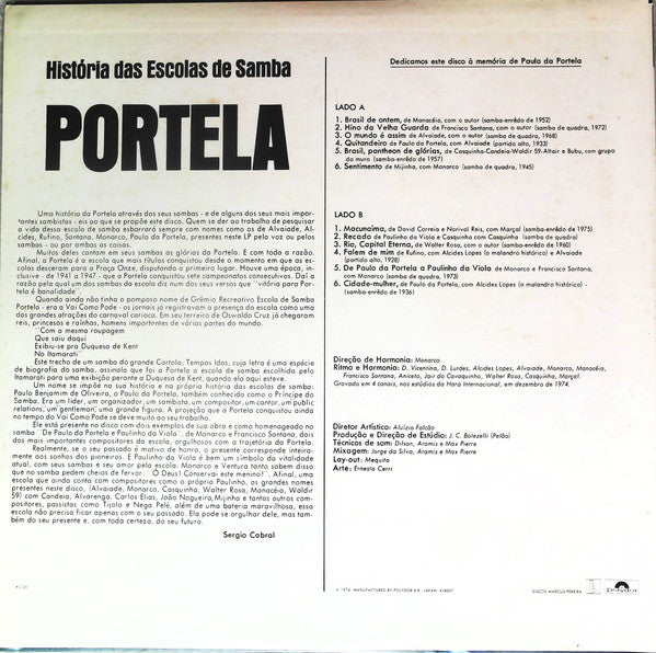 Portela* - História Das Escolas De Samba - Portela (LP, Album)