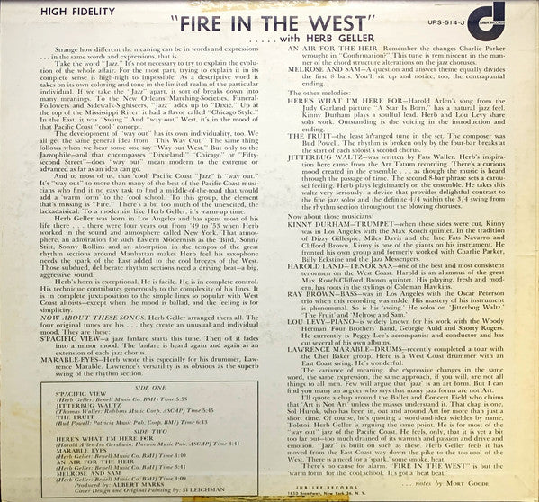 Herb Geller - Fire In The West (LP, Album, Mono, RE, Dee)