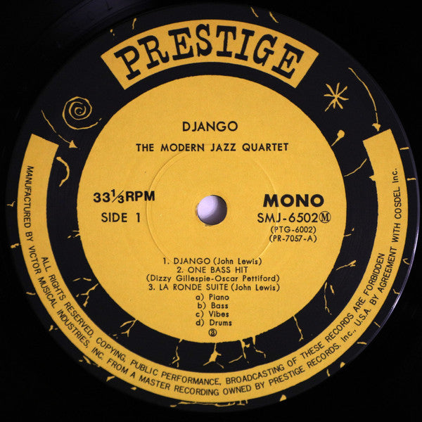 The Modern Jazz Quartet - Django (LP, Album, Mono, RE, RM)