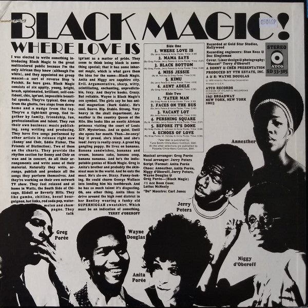 Black Magic! - Where Love Is (LP, Album, Mon)